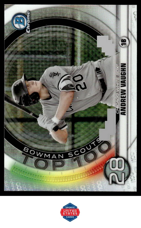 2020 Bowman #BTP-28 Andrew Vaughn Chrome Bowman Scouts Top 100 - Image 1 of 2