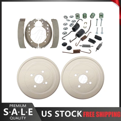 Rear Kit Brake Drums & Brake Shoes Hardware Kit For 2013-2016 Toyota Prius C - Image 1 of 4