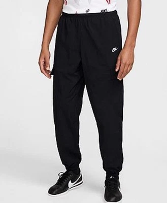 $70 Nike Hombres Club Tejido Carga Pantalones Deportes Informales Pantalones Nuevos con Etiquetas HJ1990-Negro-Pequeño Foto 1 de 4