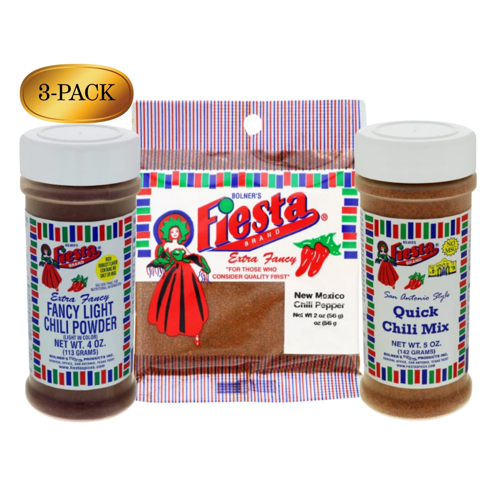 Fiesta Texas Chili Lovers Paquete de 3 | Chile en polvo, mezcla rápida y chile Foto 1 de 1