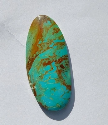 Natural Bisbee AZ Turquoise 35 Carat Cabochon Blue & Chocolate No Backing #12 - Image 1 of 4