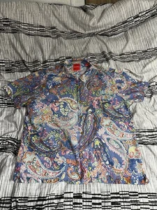 Tommy Bahama Paisley Promenade 100% Silk Shirt Size 2XL XXL Loud Preppy - Picture 1 of 8