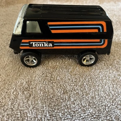 Tonka #55450 Metal Black w/ Orange Stripes Vintage 70's Van Made In The USA - Image 1 of 4