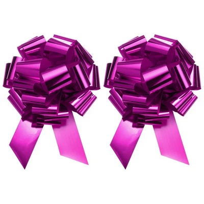 Cinta metálica de Navidad roja rosa 2 piezas arco grande extra gigante de 18 pulgadas Foto 1 de 4