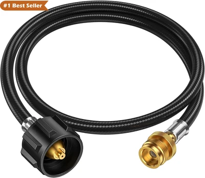 4FT Propane Hose Adapter, 1Lb to 20Lb Converter for Grill, Stove, Griddle, Heate - Image 1 of 4