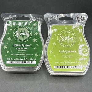 Lot Of 2 Scentsy Wax Bars ~Discontinued Scents Lush Gardinia & Festival of Trees - Picture 1 of 2