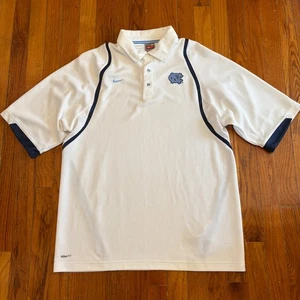Nike Dri Fit North Carolina Tar Heels Medium Polo Golf Shirt Herren weiß blau - Bild 1 von 8
