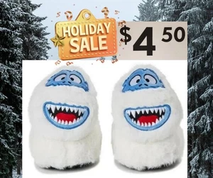 RUDOLPH Abominable Snowman BABY Newborn SIZE 1 Slippers WHITE 3D head and face - Picture 1 of 24