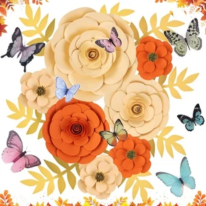 Decoraciones de flores de papel de otoño para pared, tablón de anuncios de otoño decoraciones para... - Imagen 1 de 8