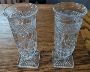 "2 vasos vintage Imperial Glass CAPE BACALAO TRANSPARENTE 6"" ¡Vaso con patas! - Imagen 1 de 7