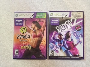 XBox 360 KINECT Zumba Fitness - 2010 + Dance Central 2 Excellent Condition  - Picture 1 of 3