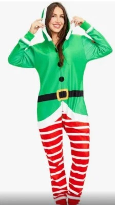 Mono polar Tipsy Elves adulto talla pequeña Elfo PJ disfraz con capucha cremallera pijama nuevo con etiquetas Foto 1 de 3