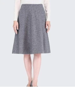 Uniqlo Grey Stretch Wool Blend Lined A-Line Knee Length Skirt Small - Picture 1 of 5