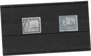 2 GAMBIA POSTAGE STAMPS- 1953-59 QUE11- 3d and 1/3d- USED - Picture 1 of 1