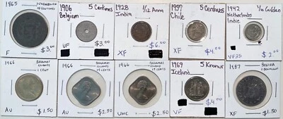 Assorted World Coin Lot (10 Coin Total) - Image 1 of 2