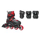 Rollerblade Fury Combo Kids Inline Skates and Pad Set - Black/Red, Various Sizes