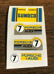 Aurora AFX Sunoco #7 Yellow Thermal Print Decals w/better chrome than original