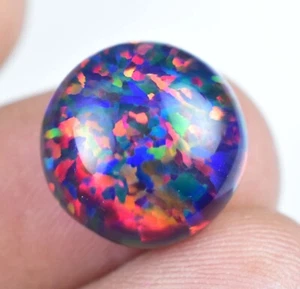 7.00 CT Natural Ethiopian Black Fire Opal Certified Very Rare Precious Gemstone - Picture 1 of 7