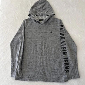 Calvin Klein Jeans Kids Boys Hooded Shirt Medium 10/12 Gray Long Sleeve Pullover - Picture 1 of 5