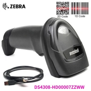 Cable USB escáner de código de barras portátil Zebra DS4308-HD00007ZZWW de alta densidad 1D 2D - Imagen 1 de 8