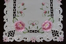 Cutwork Embroidered Lace Rose Placemat Table Runner Scarf Wedding Party Dining 