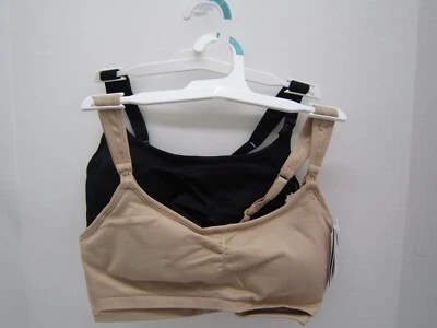 Auden 2 in 1 Nursing & Hands Free Pumping Bra. 2 pk Size Small  Black/Beige - Image 1 of 3