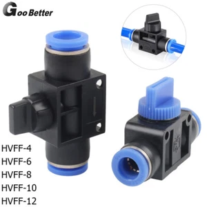 4/6/8/10/12mm Shut On Off Pneumatic Valve Or Vacuum Push In Type Quick Fittings - Picture 1 of 25