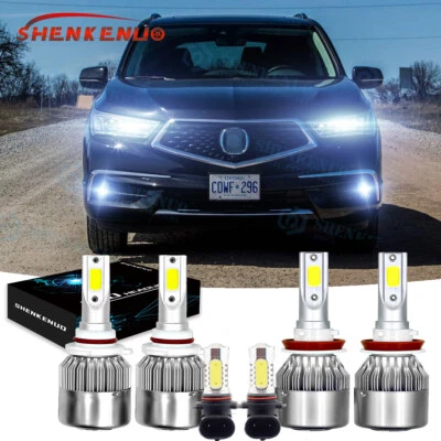 For Acura MDX 2004-2006 6000K LED Headlight Hi/Lo+ Fog Light Bulbs Combo Kit - Image 1 of 4