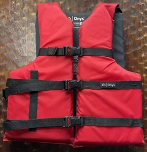 Giubbotto di salvataggio rosso per adulti uso generale di Onyx approvato dalla Guardia Costiera degli Stati Uniti - Foto 1 di 7