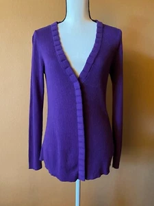 Escada Sport Langarm Strickjacke Lila Baumwolle Seidenmischung - Bild 1 von 7