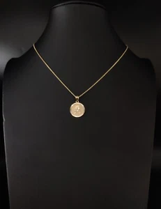 Inicial de oro macizo real de 10k con collar de cadena de cable de oro macizo de 10k 1,3 mm regalos - Imagen 1 de 6