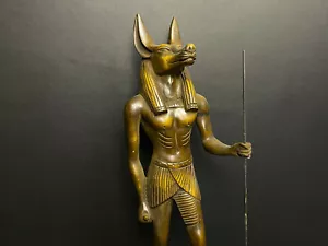 Fantastic Egyptian god of after life Doctor Anubis figurine -Holding Was-scepter - Picture 1 of 8