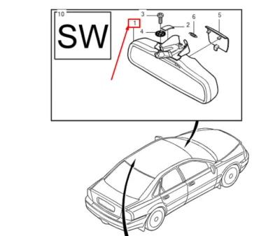 VOLVO S80 MK1 Interior Rear View Mirror 30659782 NEW GENUINE - Image 1 of 2
