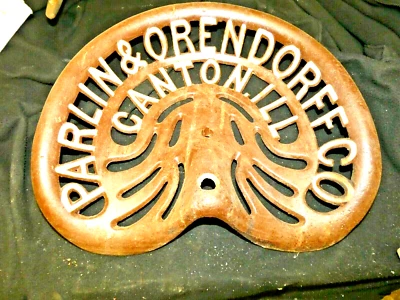 VINTAGE   RARE   PARLIN & ORENDORF CANON TRACTOR IMPLEMENT  SEAT CAST IRON  FARM - Image 1 of 4