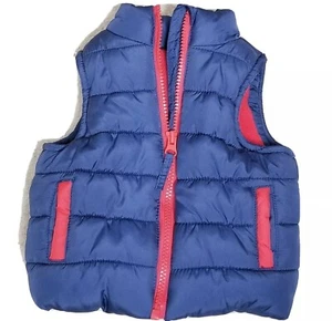 Boys Puffer Vest Size 3 - 6 months Navy with Red Accents Mint condition - Picture 1 of 12