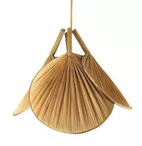 Vintage Deckenleuchte - Uchiwa Stil - 4 Strohfächer - Bild 1 von 12