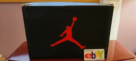 AIR JORDAN VII 1992 SHOE BOX ONLY 130014 060 00 BLACK/TRUE RED MADE IN KOREA Cover