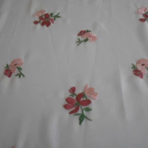 EMBROIDERED CHIFFON FABRIC REMNANT - Picture 1 of 2