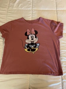 Disney Women's Minnie Mouse Rose Pink Graphic T Shirt Size 2XL vint look graphic - Picture 1 of 6