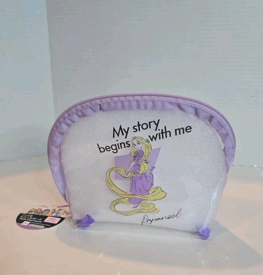 Daiso Disney Princesa Rapunzel Transparente Viaje, Maquillaje, Estuche para Lápices Foto 1 de 4