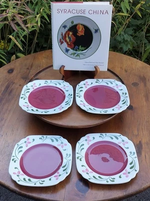 Syracuse China SY370 Pattern Green/Red Scalloped Edge  - Image 1 of 4