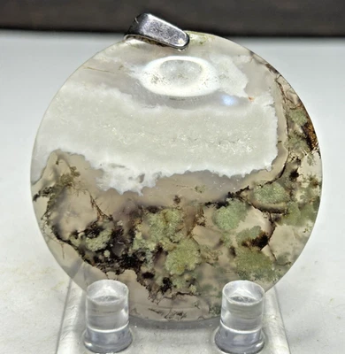 Colgante de ágata musgo 24g/48,5mm x 6,5mm Foto 1 de 4