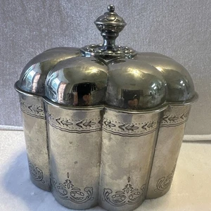 Caja de baratijas vintage Godinger 1994 chapada en plata con tapa - Imagen 1 de 24