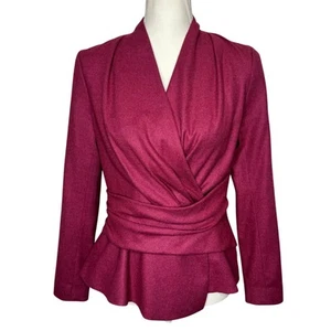 Top The Fold London Belleville taglia US 6 rosa magenta misto lana business casual - Foto 1 di 12