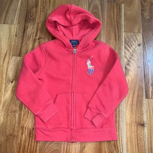 Polo Ralph Lauren Full Zip Hoodie Red - Tie Dye Big Pony - Youth Kids 5 - Picture 1 of 6