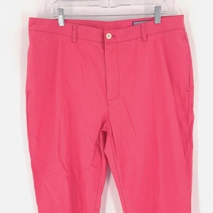 Vineyard Vines Pants Mens 38 x 32 Pink Cotton Flat Front Club Pant - Picture 1 of 10