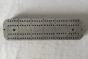 Vintage handgefertigtes Holz & Metall Aluminium Krippenbrett ca. 2 x 24 x 6 cm - Bild 1 von 8