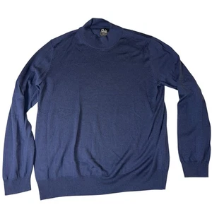 JOS A BANK TRAVELER Herren XL dunkelblau 100% Merinowolle Stehkragen Pullover - Bild 1 von 4