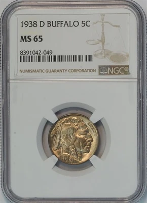 1938 D Buffalo Silver Nickel MS 65 NGC 5C US COIN - Image 1 of 4