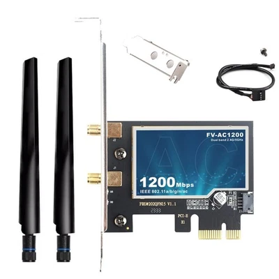 Dual Band PCIe Card FV-AC1200 867Mbps 5GHz 300Mbps 2.4GHz Bluetooth 4.0 Desktop - Image 1 of 4